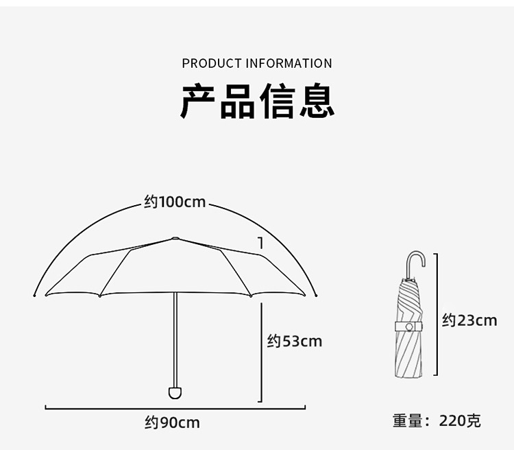 迷你傘尺寸圖